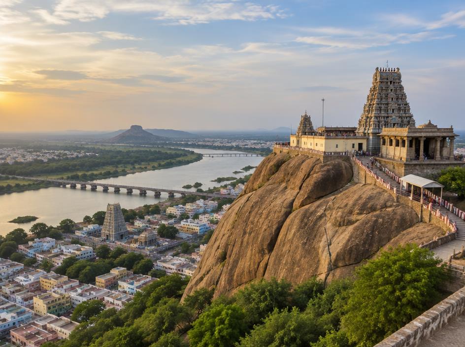 Rockfort temple above Trichy and the Kaveri river